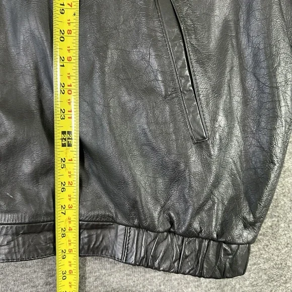 United States MARINE CORP EMBOSSED Black Leather JACKET Men's 3XL Made IN USA - Picture 11 of 14